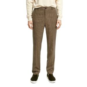 Scotch & Soda Men's Taupe Check Slim Tapered Fit Chino Pants Size 30/32